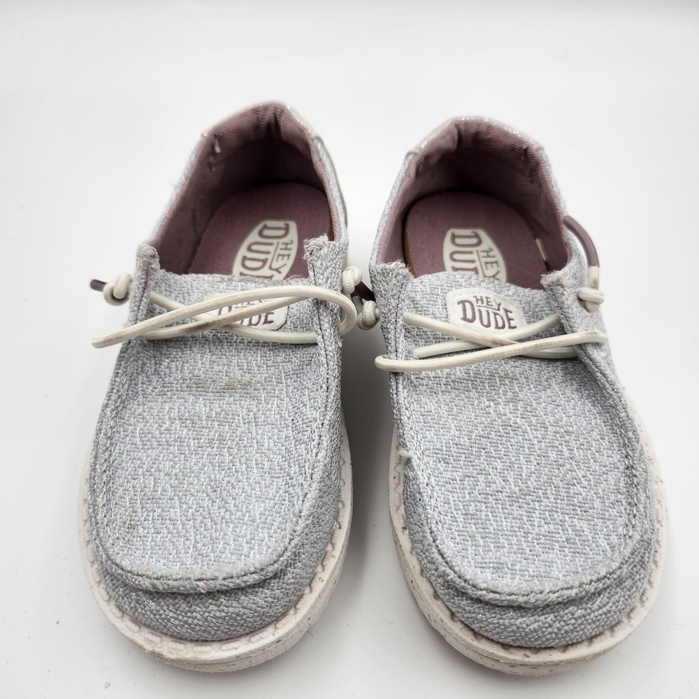 Hey Dude Shoes Toddler 8 Silver Wendy T Sugar Shine Loafers Casual Outdoors